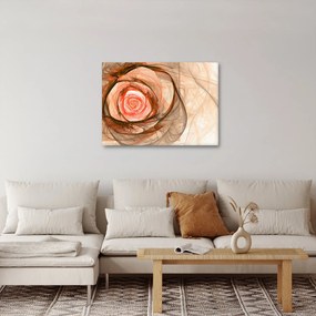 Obraz - Abstraktné ruže ružová s bielym pozadím (70x50 cm)