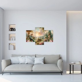 Obraz - Pávy v záhrade (90x60 cm)