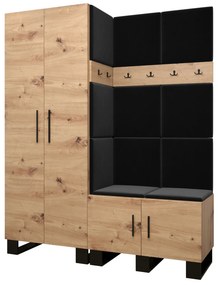 Predsieňová zostava Amanda 2 (dub artisan + čierna). Akcia -14%. Vlastná spoľahlivá doprava až k Vám domov. 1085870