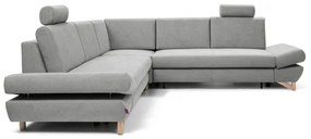 Rozkladacia rohová čalúnená sedacia súprava s úložným priestorom tvaru L AVESTA sivá