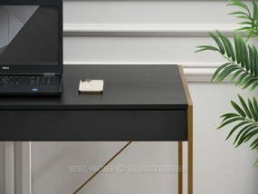 PC stolík Unica (čierne drevo + zlatá). Vlastná spoľahlivá doprava až k Vám domov. 1109852