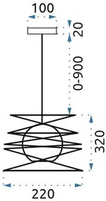 Toolight - Moderné závesné svietidlo 1xE27 181691, čierna, OSW-00109