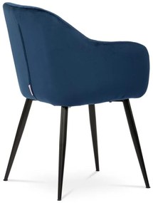 Autronic -  Jedálenská stolička PIKA BLUE4 modrá matná zamatová látka