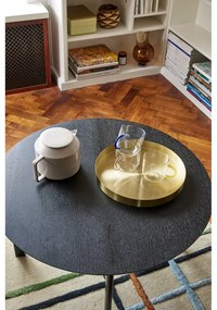 Čierny okrúhly konferenčný stolík ø 80 cm Fjord – Hübsch