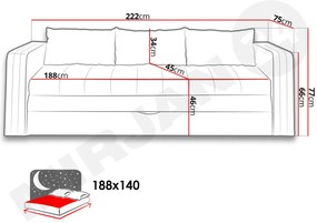 Pohovka Vivienne  (tmavomodrá + čierna). Vlastná spoľahlivá doprava až k Vám domov. 1123195