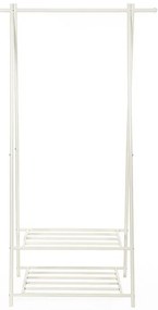 Stojan na oblečenie, kovový, 2 police, 155x87,5x41cm