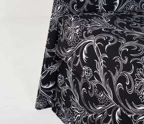 Manželská posteľ ÁJA s úložným priestorom, čierno-biela (vzor č.19)