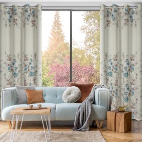 ZÁVES NA KRÚŽKOCH IVY 140X250 CM KVETY