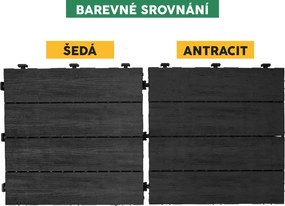 Multy Home Gumová dlaždica ARISTA Wood 30 x 30 cm, antracit