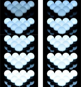 Dekoratívne LED osvetlenie na zrkadlo, 10 lámp, USB napájani