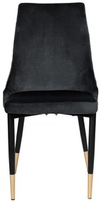 Jedálenská stolička VERMONT zamatová, čierna