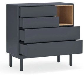 Tmavosivá nízka komoda 90x90 cm Corvo - Teulat