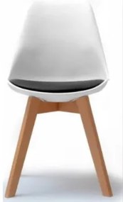 Bestent Jedálenské stoličky 4ks bielo-čierne škandinávsky štýl Basic