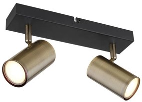 Globo 57911-2M - Bodové svietidlo ROBBY 2xGU10/35W/230V čierna/mosadz