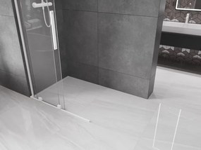 Mexen Velar L, posuvná sprchová zástena Walk-in 90 x 200 cm, 8mm číre sklo, biela matná, 871-090-003-03-20