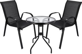 JU Sada 2 skladacích stoličiek FIESTA + stolík s priemerom 60 cm