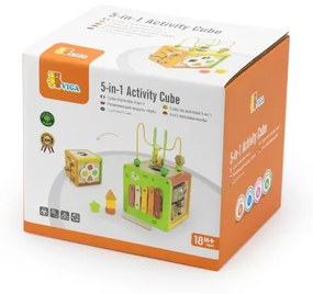 Edukačná kocka 5v1 Viga 44716 s bludiskami a xylofónom