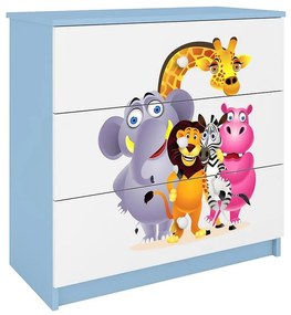Detská komoda Babydreams modrá – Zoo