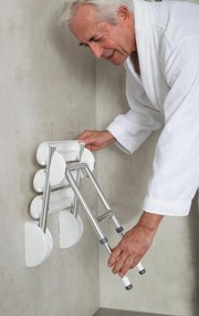 Ridder Ridder, HANDICAP sklopné sedátko do sprchy s podperou, 38x36cm, čierny, A140110-1