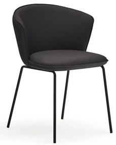 Čierne čalúnené jedálenské kreslá v súprave 2 ks Add – Teulat