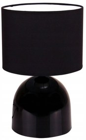 Stolná lampa Indigo, 1x textilné čierne tienidlo, čierna konštrukcia