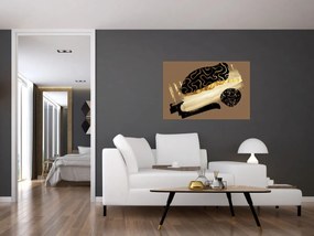 Obraz - Abstrakcia golden brown N⁰3 (90x60 cm)
