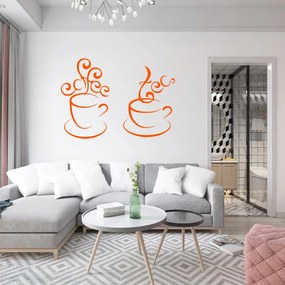 Veselá Stena Samolepka Horúci čaj Farba: oranžová, Veľkosť: 80 x 57 cm