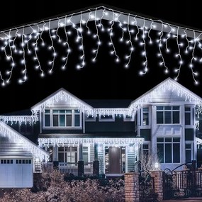 Vianočné svetielka LED záclona FLASH studená biela 1000 LED