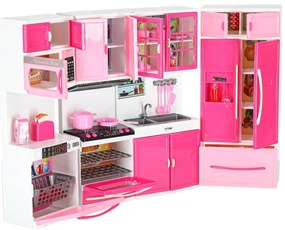KIK Kuchynka s nábytkom pre bábiky LED zvuky