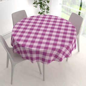 Biante Bavlnený okrúhly obrus Olivia OL-021 Fialová kocka veľká Ø 60 cm