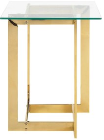 Odkladací stolík so sklenenou doskou zlatý CRYSTAL Beliani