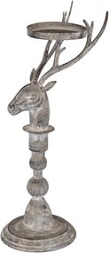 Zinkový antik kovový svietnik jeleň Deer - 17*14*42 cm