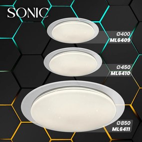 Stropné LED svietidlo Sonic, 1x LED 24w, 3000-6000k, w, (fi 40cm), s ovládačom