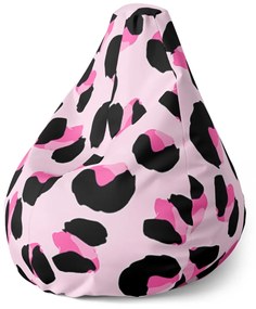 Sablio Sedací vak Pear Ružový gepard - 70 x 95 x 15 cm