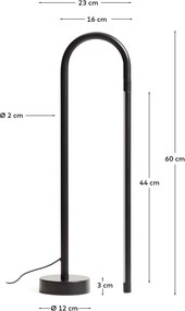 Čierna LED stojacia lampa (výška 60 cm) Bow – Kave Home