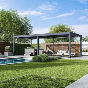 Luxusná ELEKTRICKÁ bioklimatická pergola PRESTIGE 8x4 m, hliník - voľne stojaca