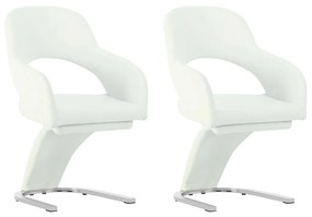 Jedálenské stoličky 2 ks, biele, umelá koža 287783