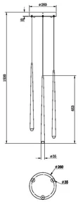 Závesné svietidlo MAYTONI CASCADE  MOD132PL-L18BSK