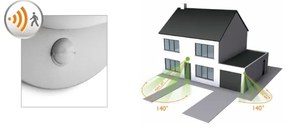 Philips - Vonkajšie nástenné svietidlo so senzorom JUNE 1xE27/12W/230V IP44