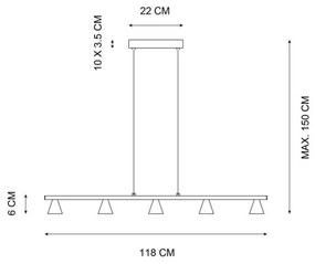 Lucide 79482/30/12 - LED Stmievateľný luster na lanku DELANO 5xLED/5W/230V