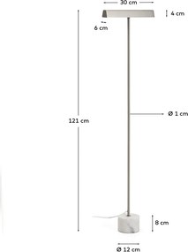 Stojacia lampa v striebornej farbe (výška 121 cm) Lynor – Kave Home
