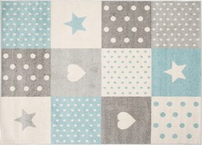 TA Koberec C573A BIELA/TYRKYSOVÁ AZÚROVÁ Rozmer: 120x170 cm