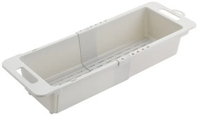 Sivý nastaviteľný plastový teleskopický odkvapkávač do drezu 52x18 cm – Metaltex