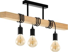 Toolight Toolight, závesné moderné svietidlo 3xE27 APP973-3CP LINE, čierna-hnedá, OSW-03242