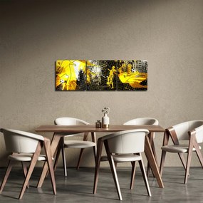 Obraz - Futbal vo veľkomeste (s hodinami) (90x30 cm)