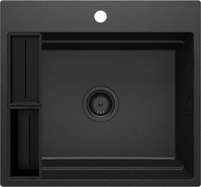 Deante Magnetic, 1-komorový granitový drez 560x520x220mm, grafitová metalíza, DEA-ZRM_G10A