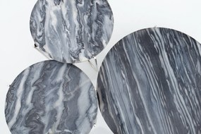 Konferenčný stolík Noble sivý mramor strieborný