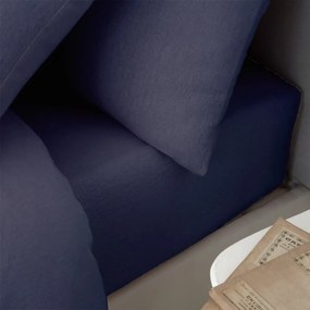 Tmavomodrá napínacia flanelová plachta 150x200 cm Brushed – Catherine Lansfield