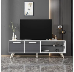 TV stolík/skrinka Dononu (biela + antracit) . Vlastná spoľahlivá doprava až k Vám domov. 1095259