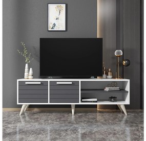TV stolík/skrinka Dononu (biela + antracit) . Vlastná spoľahlivá doprava až k Vám domov. 1095259